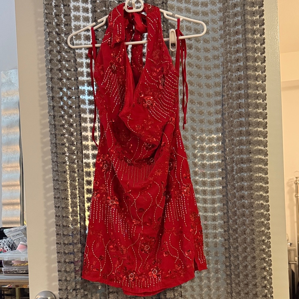 Missguided Red Backless Dress